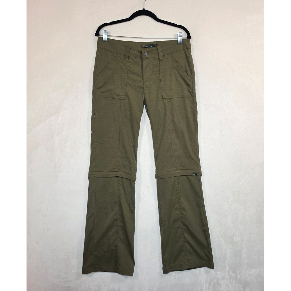 Prana Halle Convertible Pants Womens 8 Green Gorpcore Hiking Utility Athleisure - Picture 2 of 16